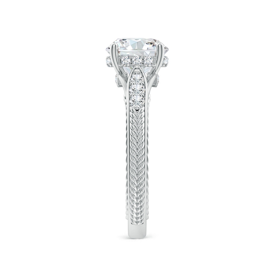 8.1mm FGVS Vintage Inspired Round Lab-Grown Diamond Hidden Halo Engagement Ring in P950 Platinum side 299