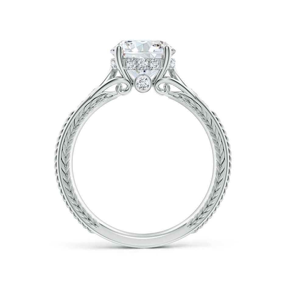 8.1mm FGVS Vintage Inspired Round Lab-Grown Diamond Hidden Halo Engagement Ring in White Gold side 199