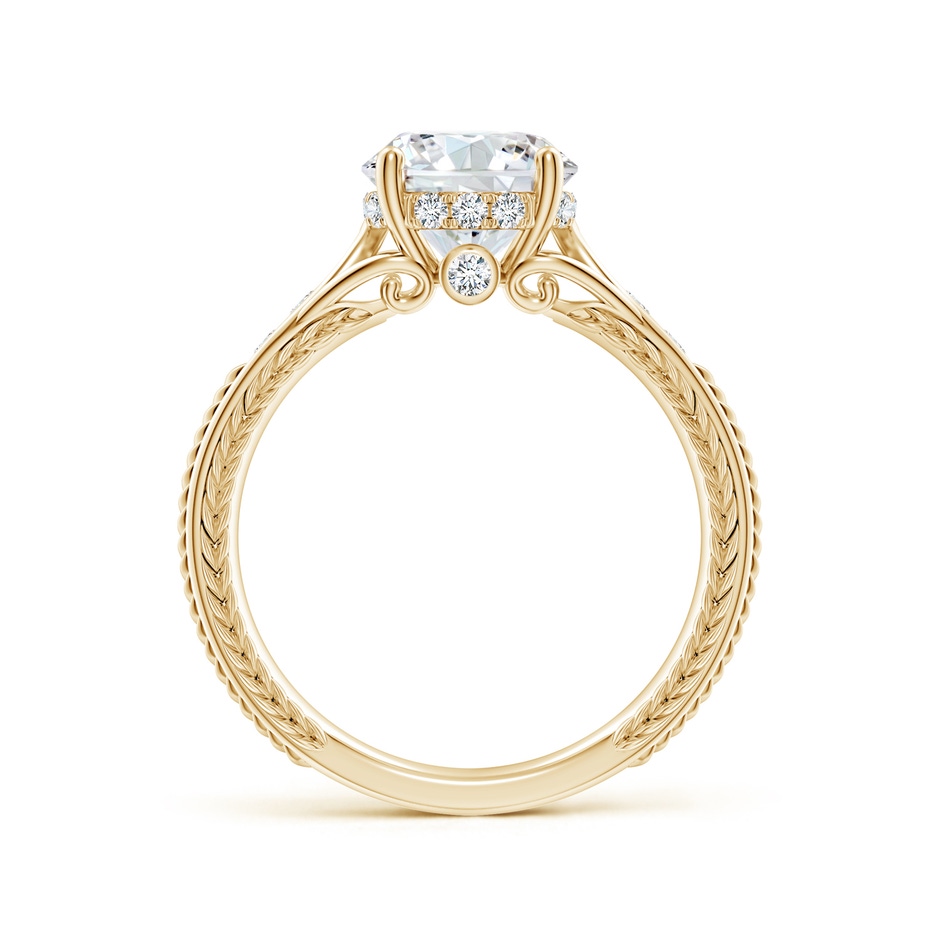 8.1mm FGVS Vintage Inspired Round Lab-Grown Diamond Hidden Halo Engagement Ring in Yellow Gold side 199