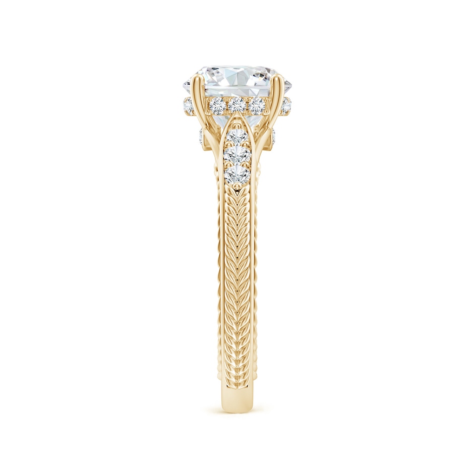 8.1mm FGVS Vintage Inspired Round Lab-Grown Diamond Hidden Halo Engagement Ring in Yellow Gold side 299