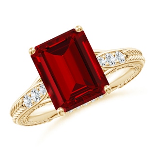 Emerald Cut Lab-Grown Lab Grown Ruby