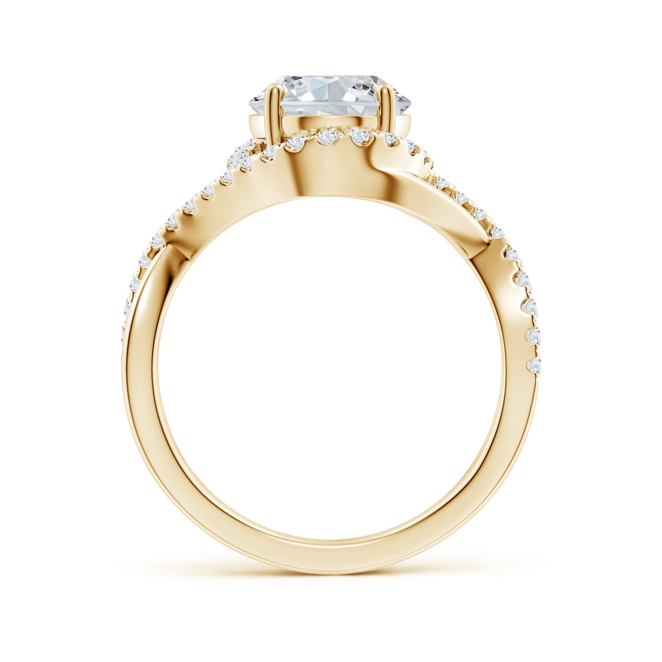 10x8mm FGVS Oval Lab-Grown Diamond Criss Cross Shank Engagement Ring with Accents in 18K Yellow Gold side 199