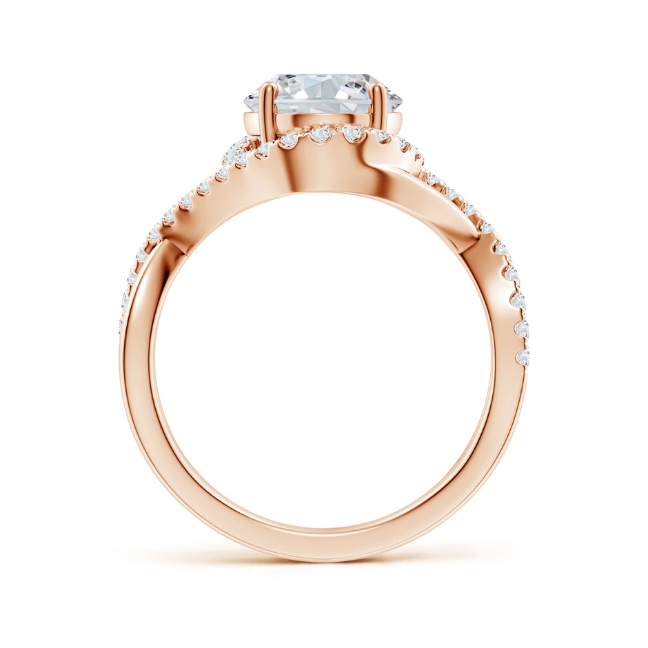 10x8mm FGVS Oval Lab-Grown Diamond Criss Cross Shank Engagement Ring with Accents in Rose Gold side 199