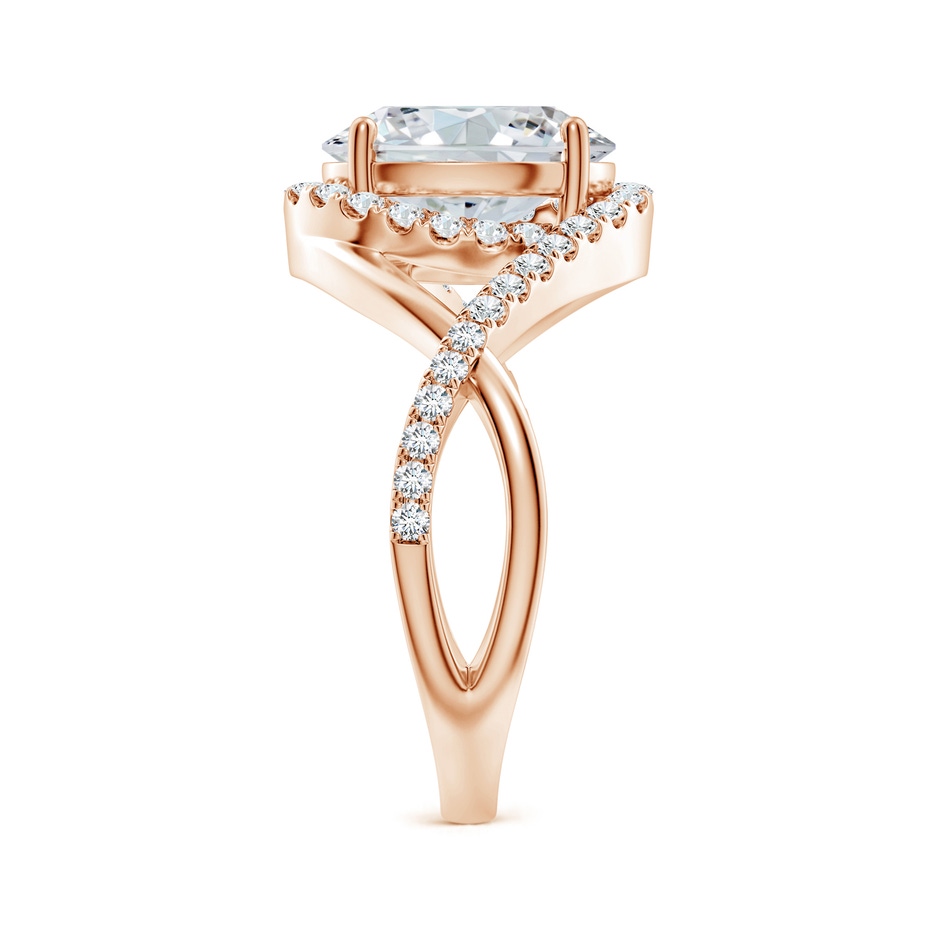 10x8mm FGVS Oval Lab-Grown Diamond Criss Cross Shank Engagement Ring with Accents in Rose Gold side 299