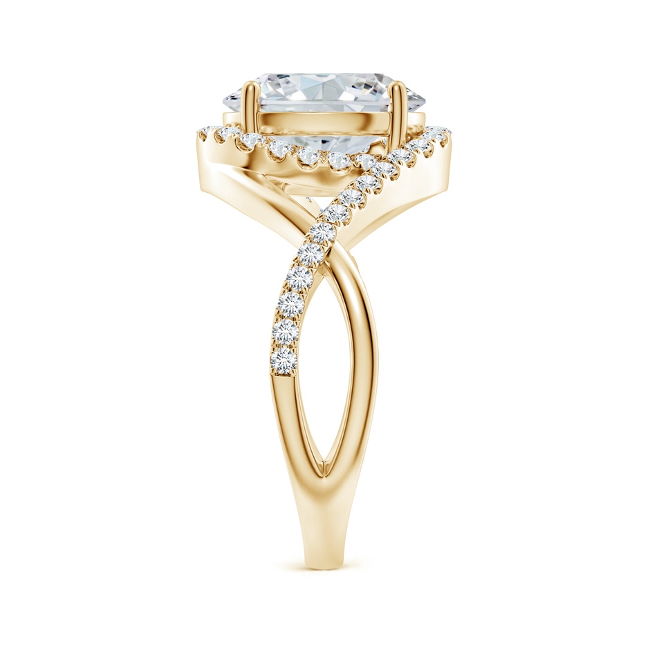 10x8mm FGVS Oval Lab-Grown Diamond Criss Cross Shank Engagement Ring with Accents in Yellow Gold side 299
