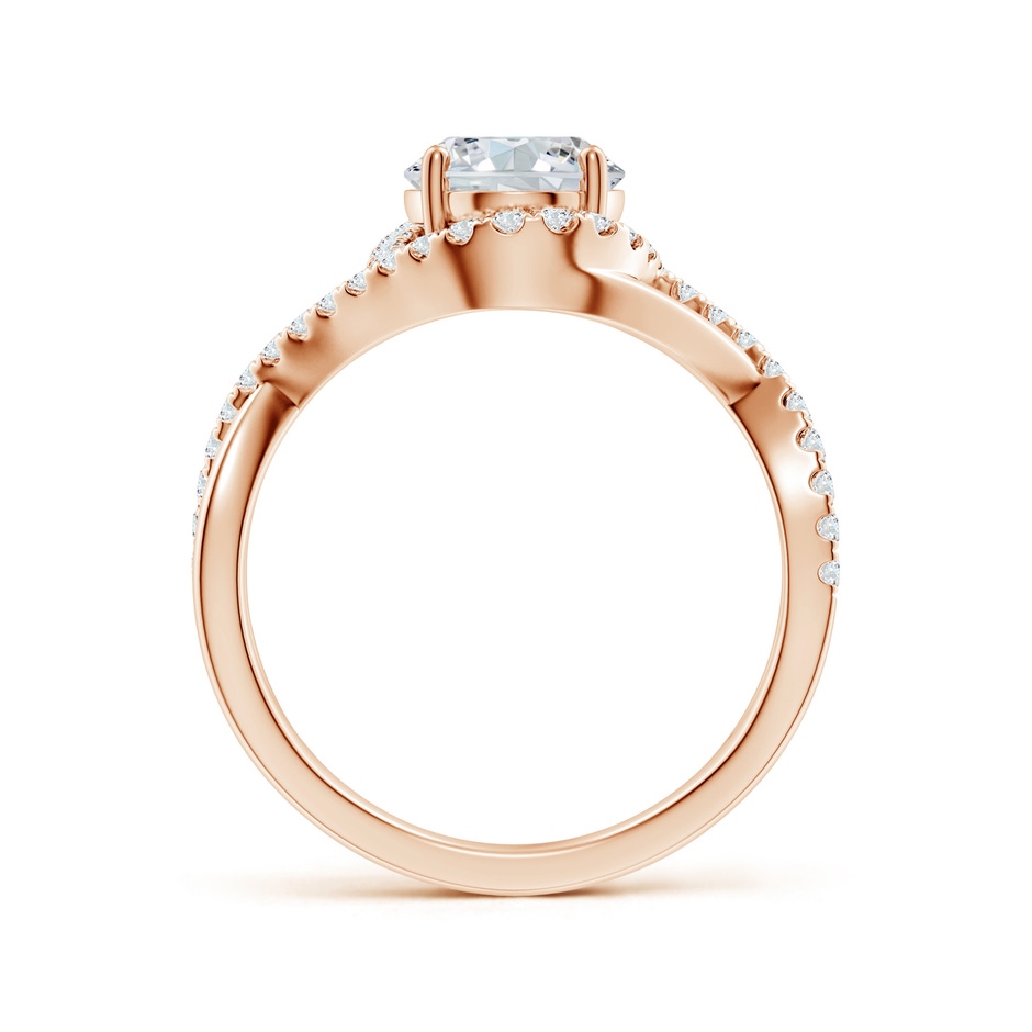 9x7mm FGVS Oval Lab-Grown Diamond Criss Cross Shank Engagement Ring with Accents in Rose Gold side 199