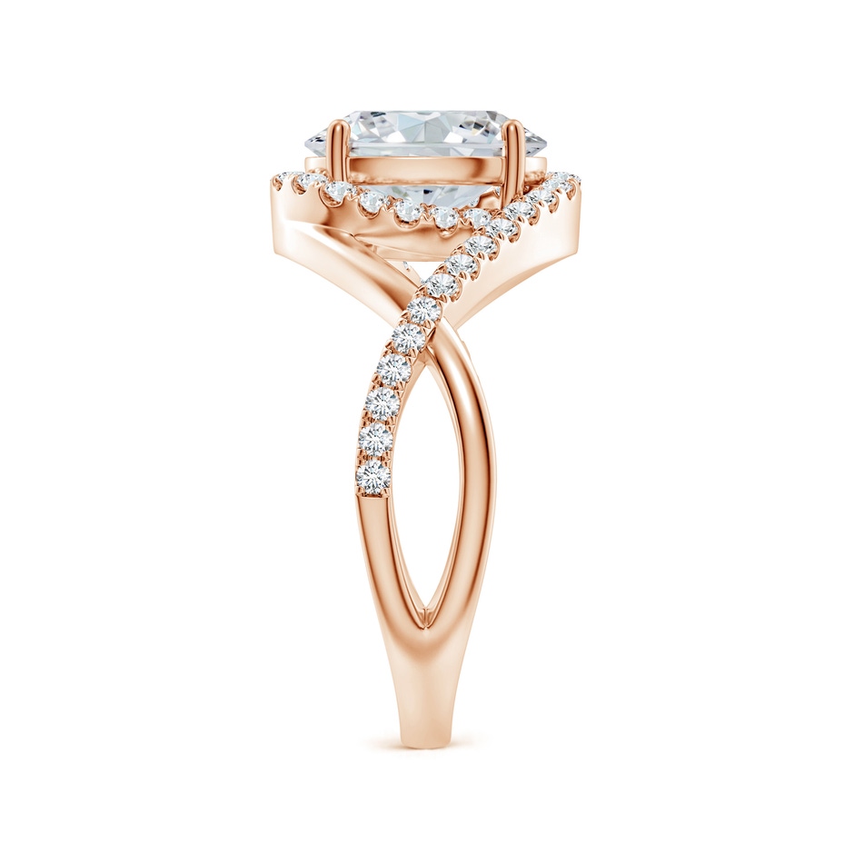 9x7mm FGVS Oval Lab-Grown Diamond Criss Cross Shank Engagement Ring with Accents in Rose Gold side 299