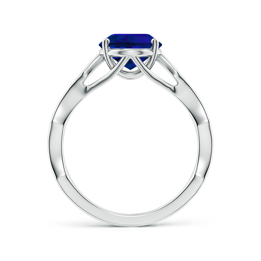 10x8mm Labgrown Oval Lab-Grown Blue Sapphire Wavy Shank Engagement Ring with Accents in White Gold Side 199