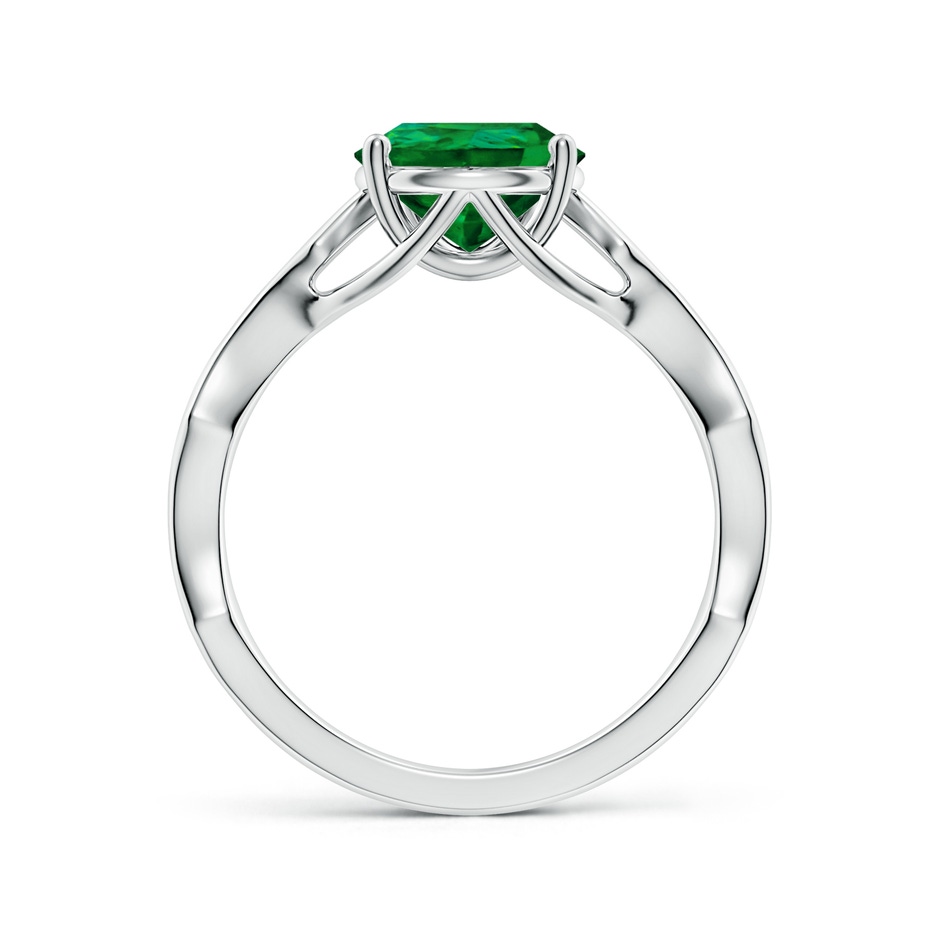 10x8mm Labgrown Inverted Pear Lab-Grown Emerald Wavy Shank Engagement Ring with Accents in White Gold side 199