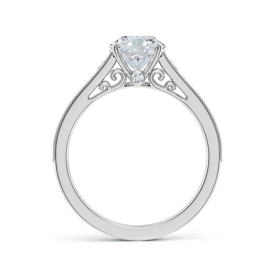 9x7mm FGVS Vintage Inspired Oval Lab-Grown Diamond Engagement Ring with Milgrain in White Gold side 199