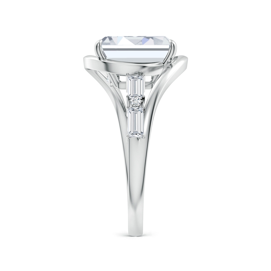 10x7mm FGVS Vintage Inspired Emerald-Cut Lab-Grown Diamond Bypass Shank Engagement Ring in White Gold side 299