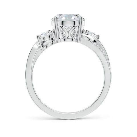 10x8mm FGVS Nature Inspired Oval Lab-Grown Diamond Twisted Vine Engagement Ring in P950 Platinum