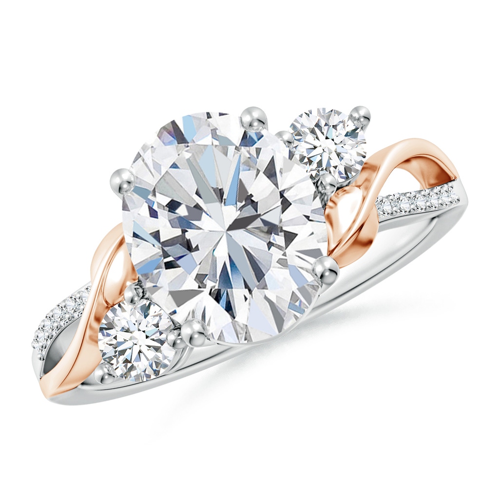 10x8mm FGVS Nature Inspired Oval Lab-Grown Diamond Twisted Vine Engagement Ring in White Gold Rose Gold