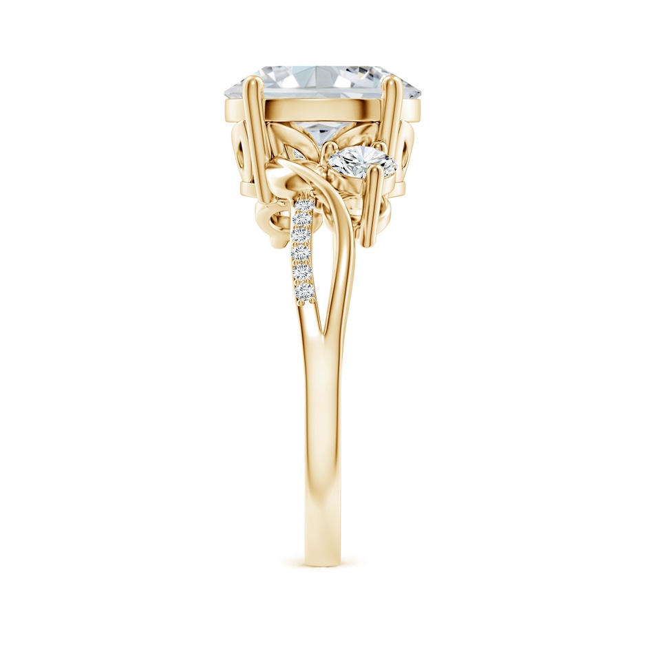 10x8mm FGVS Nature Inspired Oval Lab-Grown Diamond Twisted Vine Engagement Ring in Yellow Gold side 299