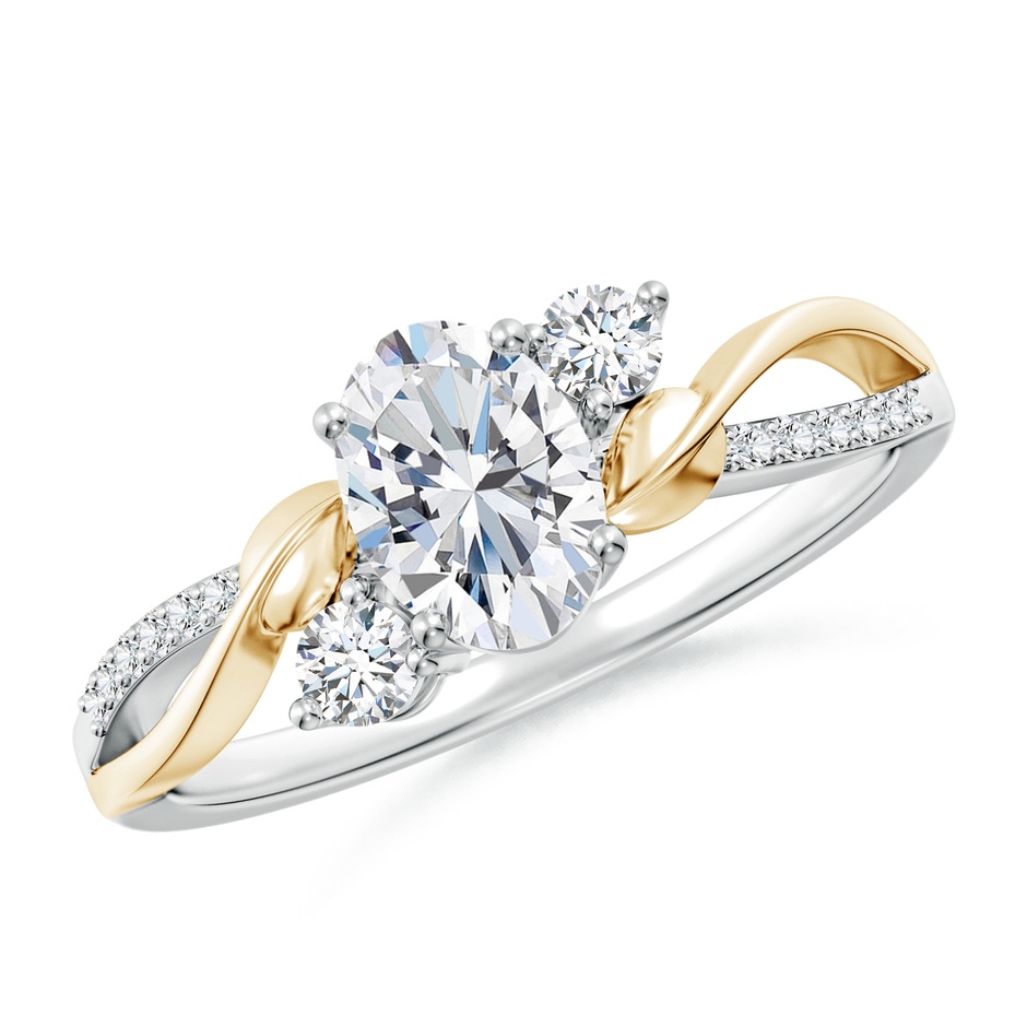 7x5mm FGVS Nature Inspired Oval Lab-Grown Diamond Twisted Vine Engagement Ring in 18K White Gold 18K Yellow Gold 