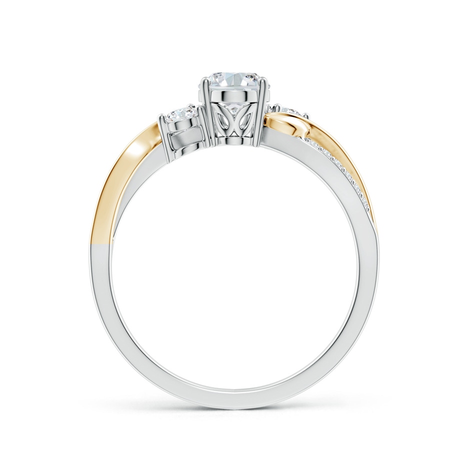 7x5mm FGVS Nature Inspired Oval Lab-Grown Diamond Twisted Vine Engagement Ring in 18K White Gold 18K Yellow Gold side 199