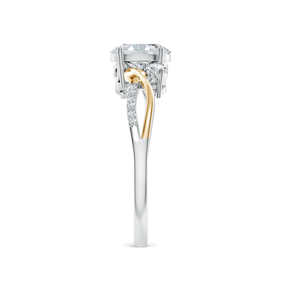 7x5mm FGVS Nature Inspired Oval Lab-Grown Diamond Twisted Vine Engagement Ring in 18K White Gold 18K Yellow Gold side 299