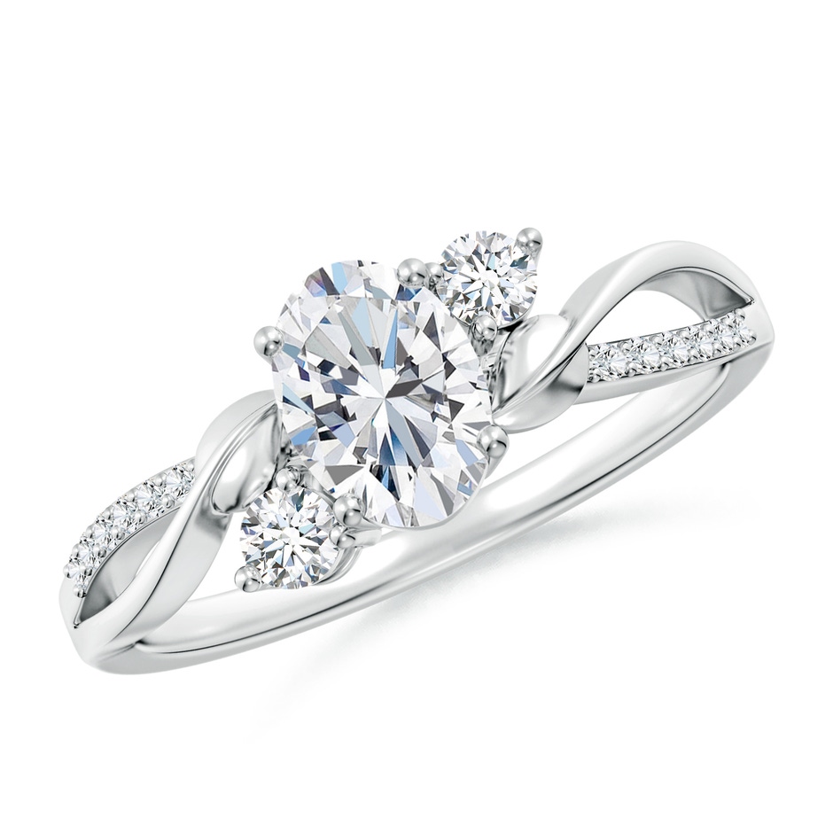7x5mm FGVS Nature Inspired Oval Lab-Grown Diamond Twisted Vine Engagement Ring in P950 Platinum 