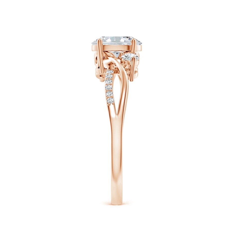 7x5mm FGVS Nature Inspired Oval Lab-Grown Diamond Twisted Vine Engagement Ring in Rose Gold side 299