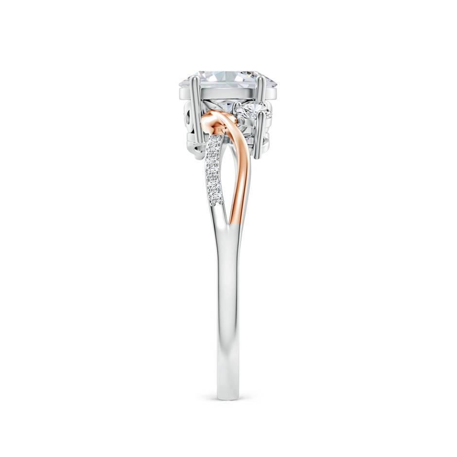 7x5mm FGVS Nature Inspired Oval Lab-Grown Diamond Twisted Vine Engagement Ring in White Gold Rose Gold side 299