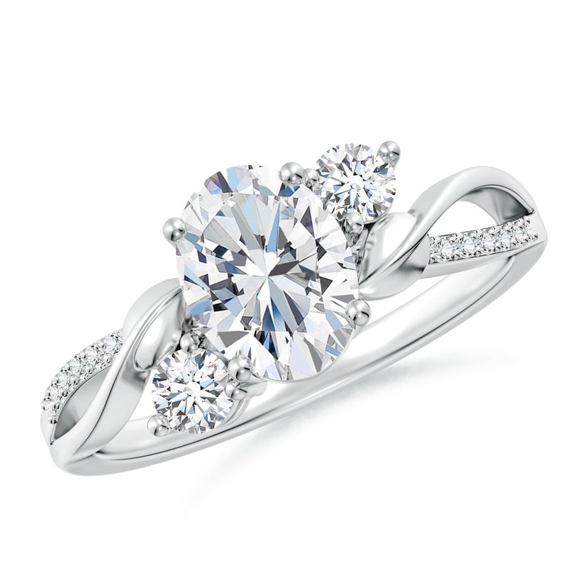 Nature Inspired Oval Lab-Grown Diamond Twisted Vine Engagement Ring