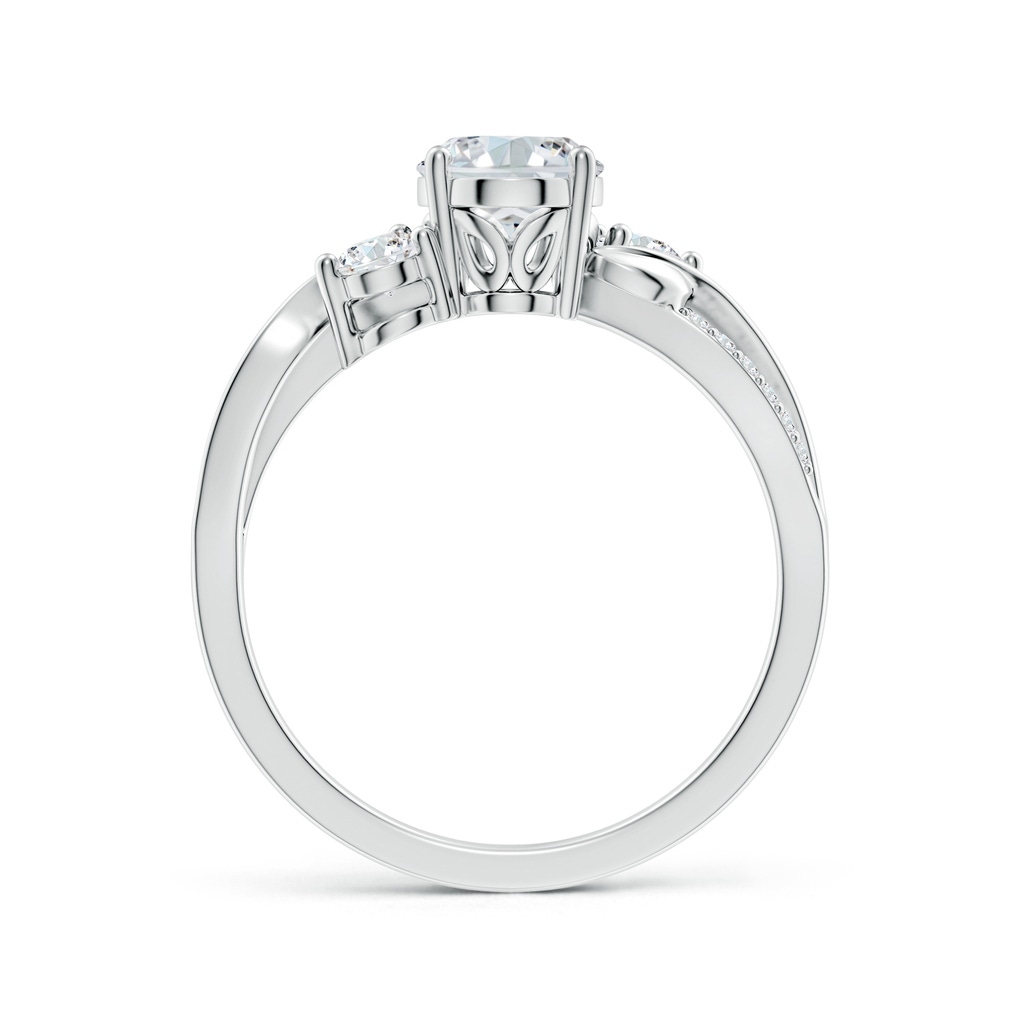 8x6mm FGVS Nature Inspired Oval Lab-Grown Diamond Twisted Vine Engagement Ring in White Gold - side 199