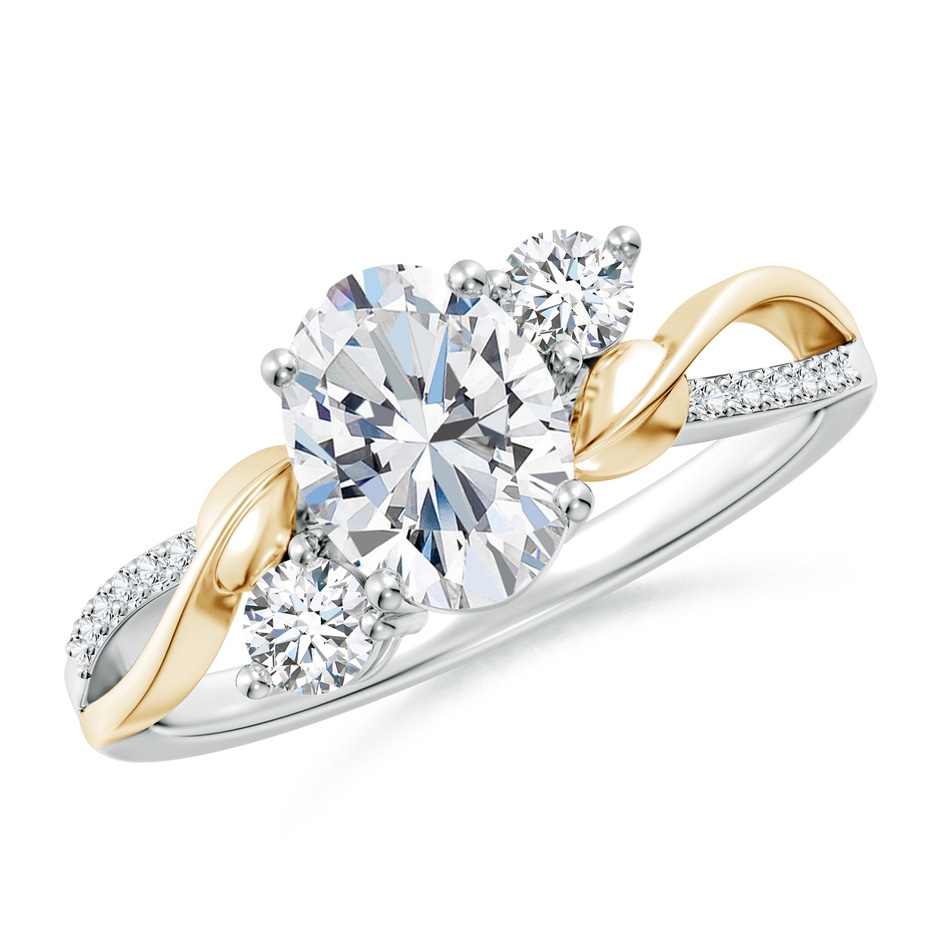 8x6mm FGVS Nature Inspired Oval Lab-Grown Diamond Twisted Vine Engagement Ring in White Gold Yellow Gold 