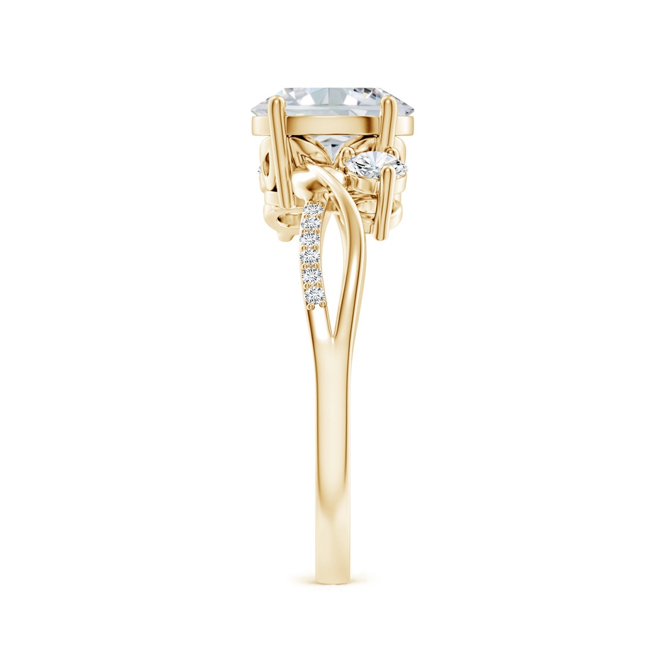 8x6mm FGVS Nature Inspired Oval Lab-Grown Diamond Twisted Vine Engagement Ring in Yellow Gold side 299
