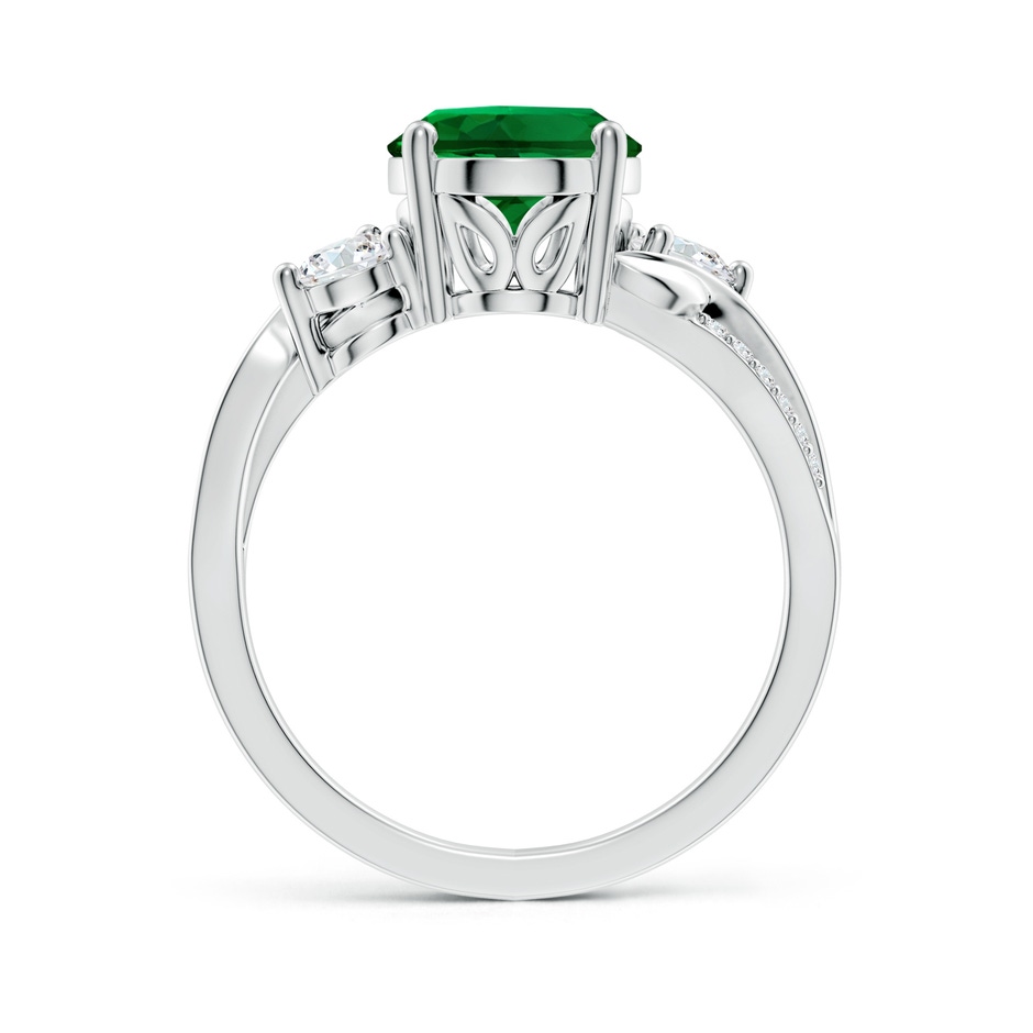 10x8mm Labgrown Nature Inspired Oval Lab-Grown Emerald Twisted Vine Engagement Ring in 18K White Gold side 199