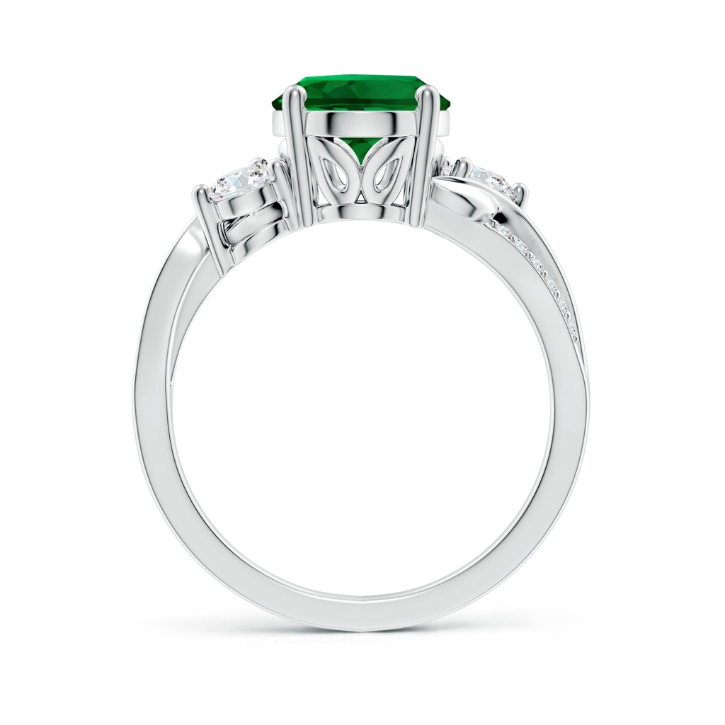 10x8mm Labgrown Nature Inspired Oval Lab-Grown Emerald Twisted Vine Engagement Ring in P950 Platinum - side 199