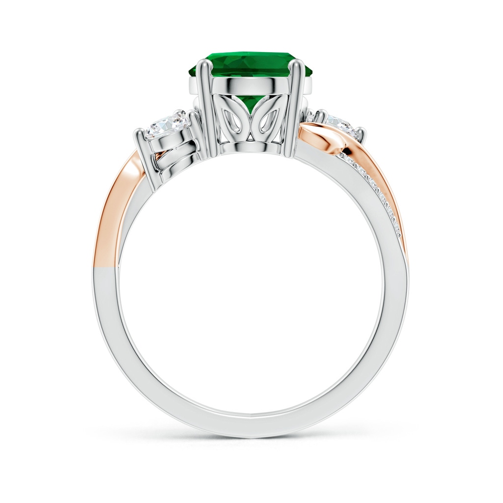 10x8mm Labgrown Nature Inspired Oval Lab-Grown Emerald Twisted Vine Engagement Ring in White Gold Rose Gold - side 199