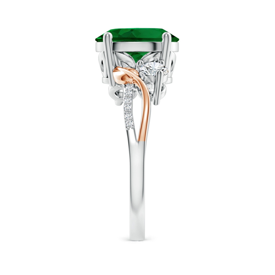 10x8mm Labgrown Nature Inspired Oval Lab-Grown Emerald Twisted Vine Engagement Ring in White Gold Rose Gold side 299