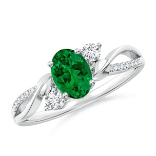Oval Lab-Grown Lab Grown Emerald