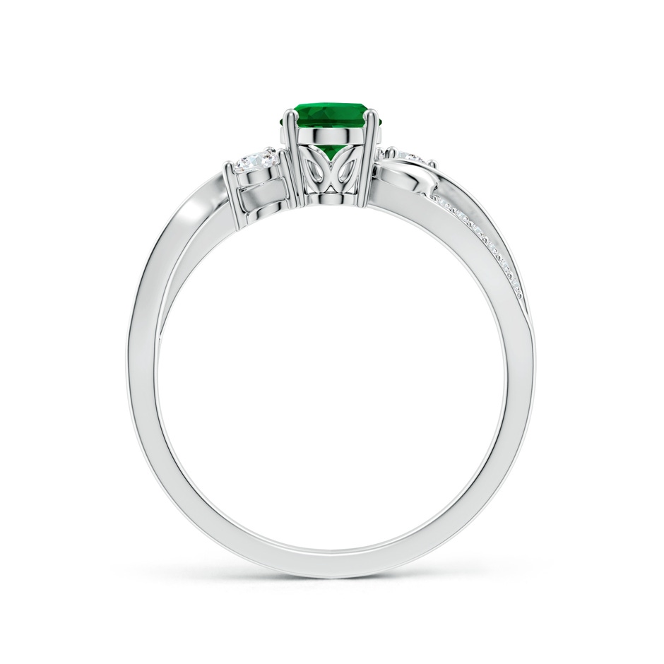 7x5mm Labgrown Nature Inspired Oval Lab-Grown Emerald Twisted Vine Engagement Ring in White Gold side 199
