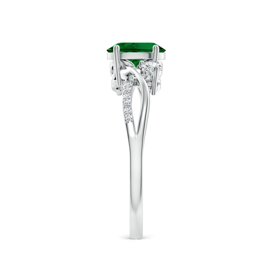 7x5mm Labgrown Nature Inspired Oval Lab-Grown Emerald Twisted Vine Engagement Ring in White Gold side 299