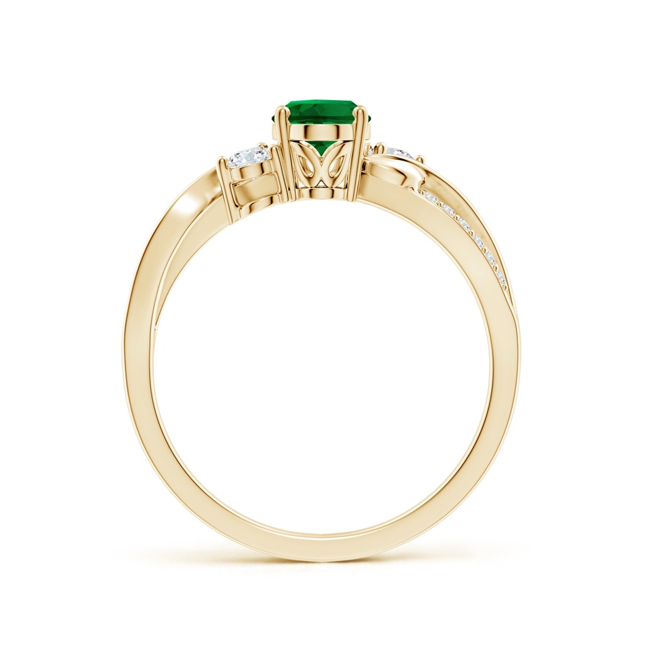 7x5mm Labgrown Nature Inspired Oval Lab-Grown Emerald Twisted Vine Engagement Ring in Yellow Gold side 199