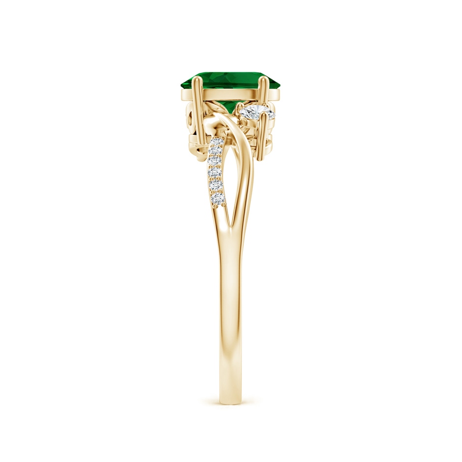 7x5mm Labgrown Nature Inspired Oval Lab-Grown Emerald Twisted Vine Engagement Ring in Yellow Gold side 299
