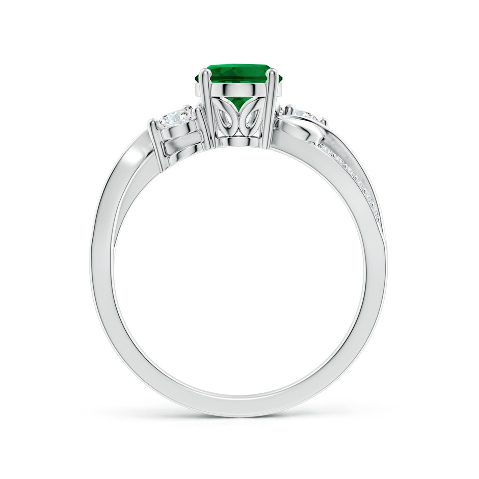 8x6mm Labgrown Nature Inspired Oval Lab-Grown Emerald Twisted Vine Engagement Ring in 18K White Gold side 199