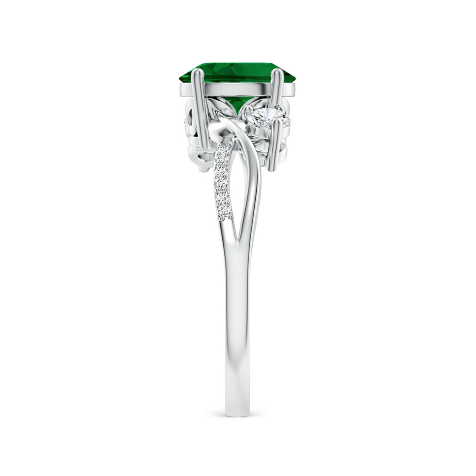 8x6mm Labgrown Nature Inspired Oval Lab-Grown Emerald Twisted Vine Engagement Ring in 18K White Gold side 299