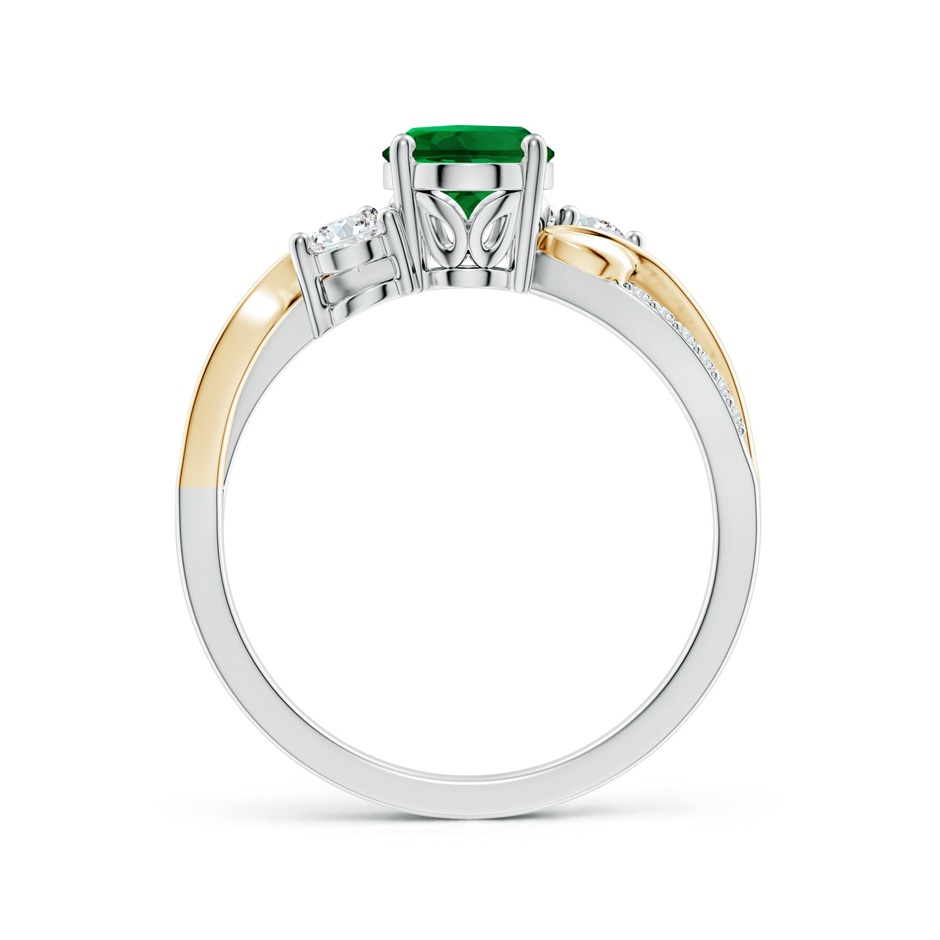 8x6mm Labgrown Nature Inspired Oval Lab-Grown Emerald Twisted Vine Engagement Ring in White Gold Yellow Gold side 199