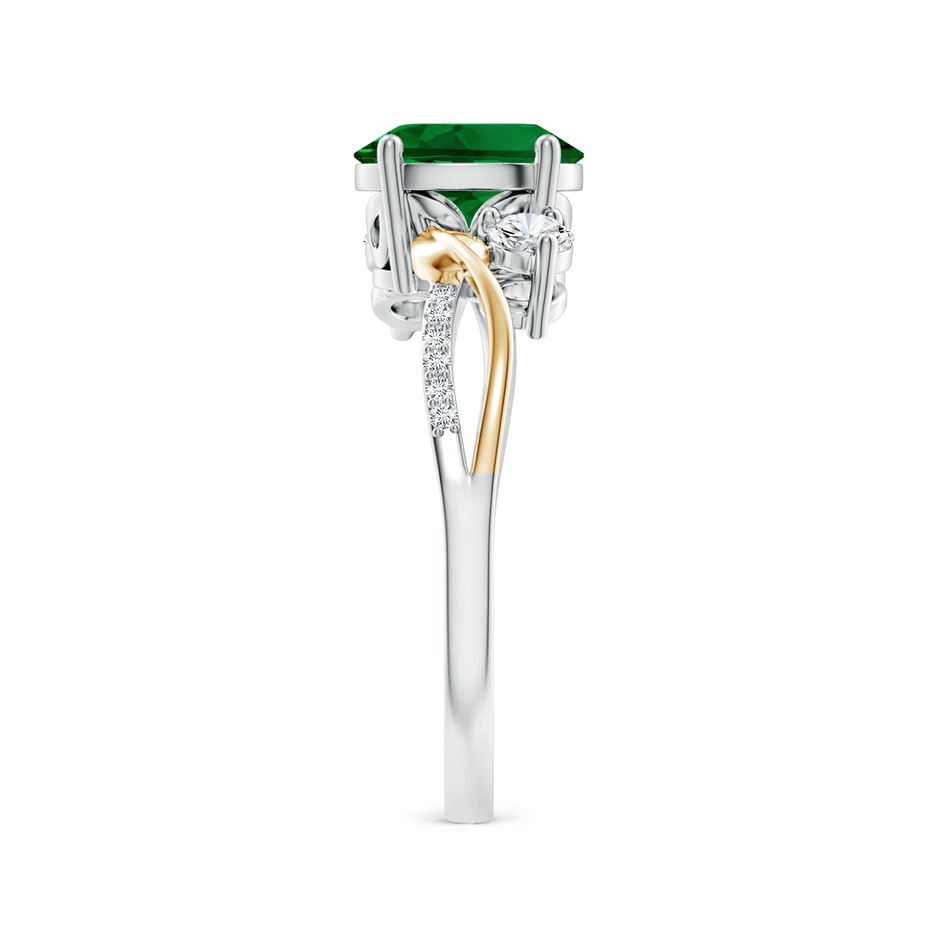 8x6mm Labgrown Nature Inspired Oval Lab-Grown Emerald Twisted Vine Engagement Ring in White Gold Yellow Gold side 299