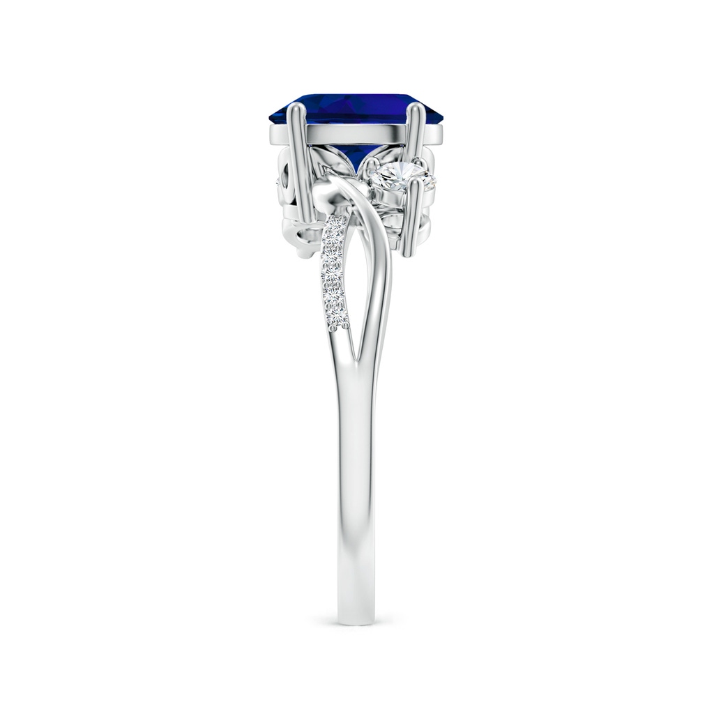 8x6mm Labgrown Nature Inspired Oval Lab-Grown Blue Sapphire Twisted Vine Engagement Ring in White Gold Side 299