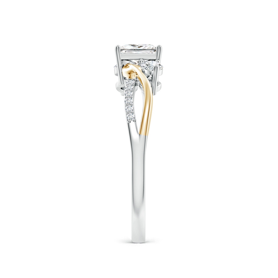 5mm FGVS Nature Inspired Princess-Cut Lab-Grown Diamond Twisted Vine Engagement Ring in 18K White Gold 18K Yellow Gold side 299