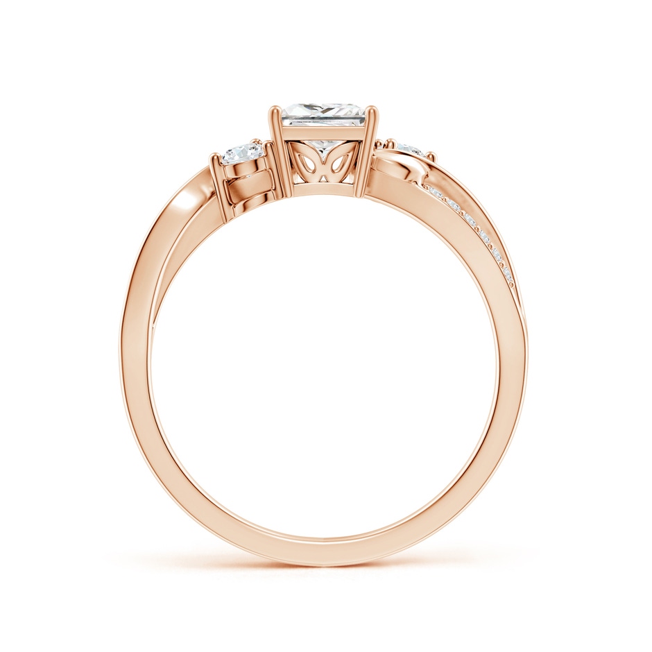 5mm FGVS Nature Inspired Princess-Cut Lab-Grown Diamond Twisted Vine Engagement Ring in Rose Gold side 199