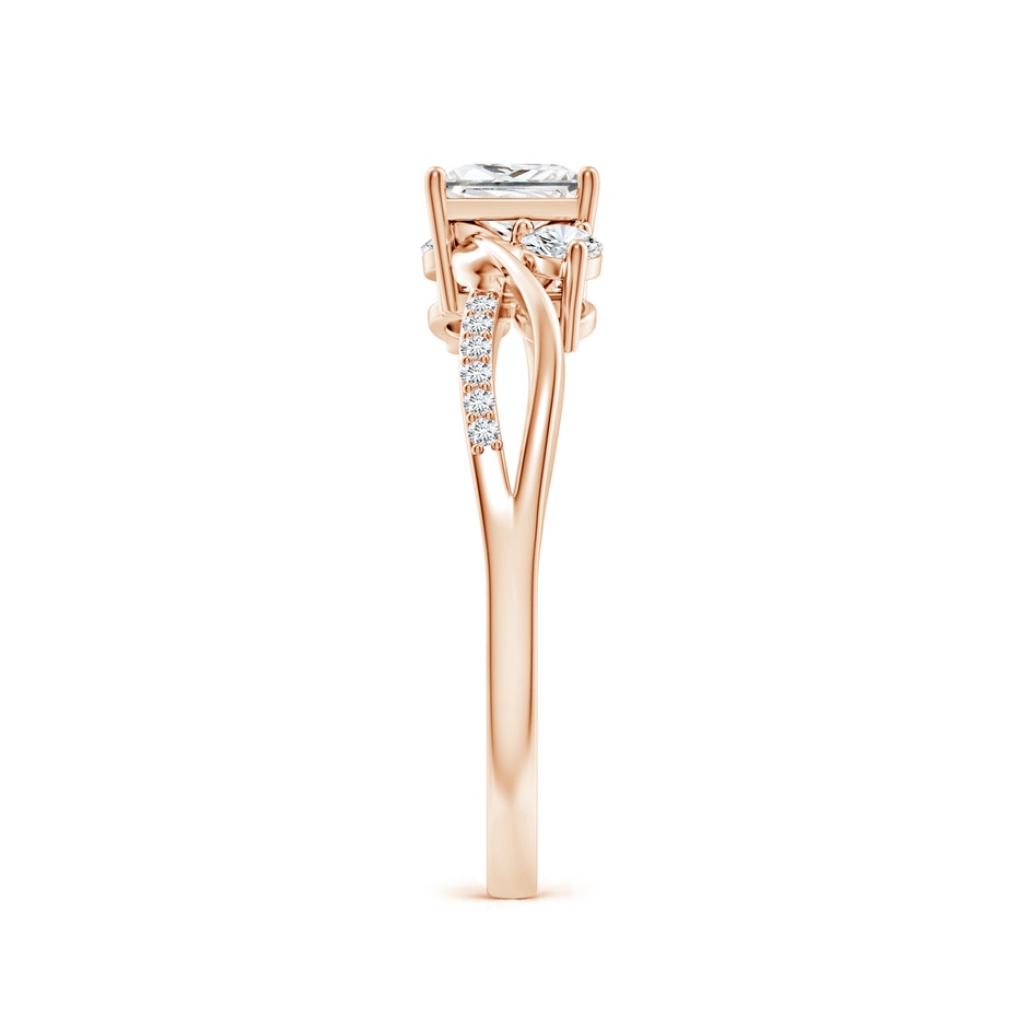 5mm FGVS Nature Inspired Princess-Cut Lab-Grown Diamond Twisted Vine Engagement Ring in Rose Gold side 299