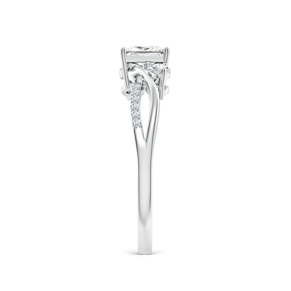 5mm FGVS Nature Inspired Princess-Cut Lab-Grown Diamond Twisted Vine Engagement Ring in White Gold side 299
