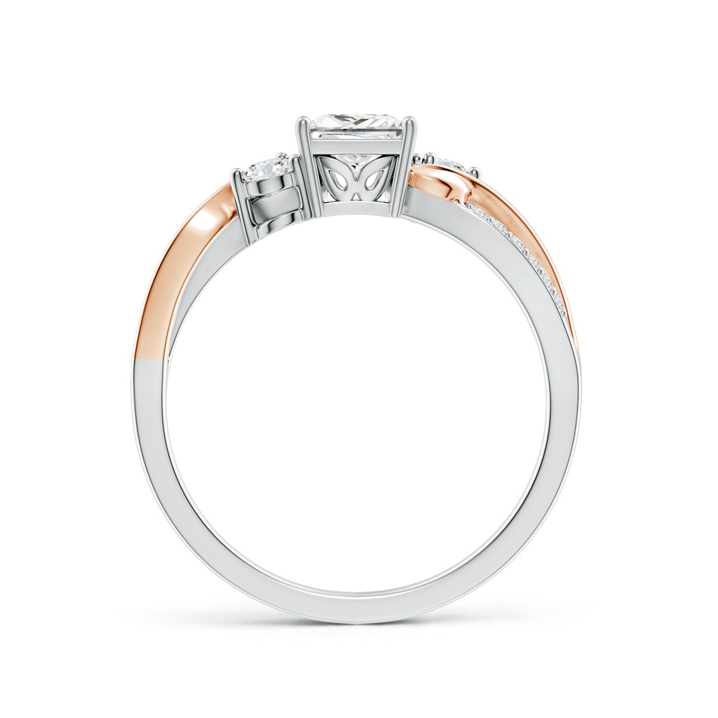 5mm FGVS Nature Inspired Princess-Cut Lab-Grown Diamond Twisted Vine Engagement Ring in White Gold Rose Gold - side 199