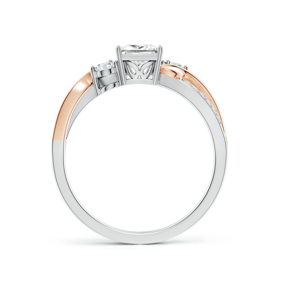 5mm FGVS Nature Inspired Princess-Cut Lab-Grown Diamond Twisted Vine Engagement Ring in White Gold Rose Gold side 199