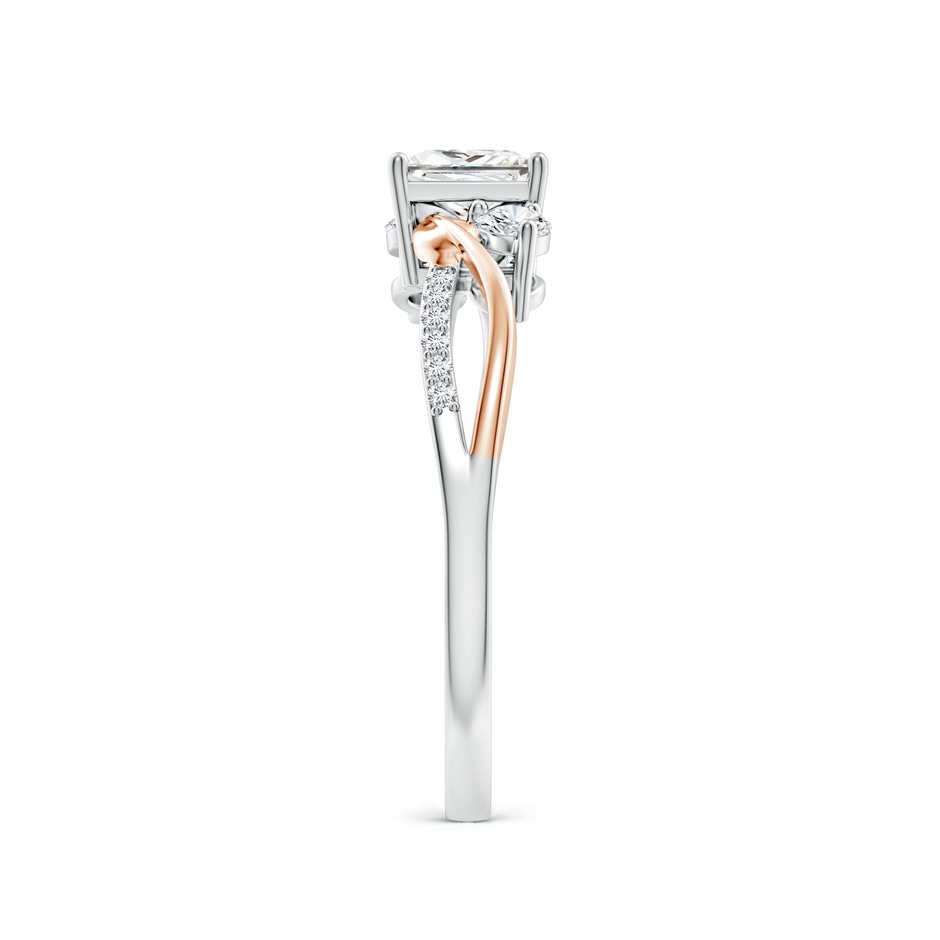 5mm FGVS Nature Inspired Princess-Cut Lab-Grown Diamond Twisted Vine Engagement Ring in White Gold Rose Gold side 299