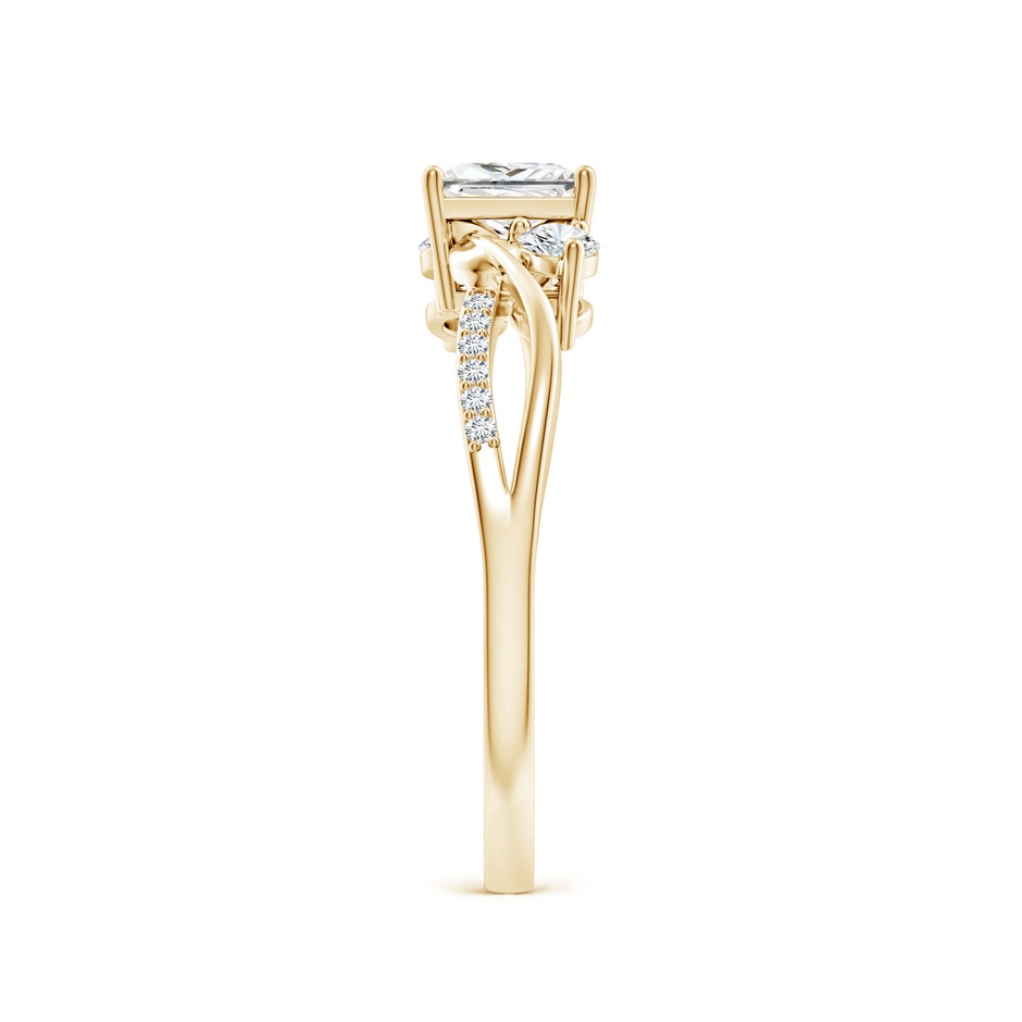 5mm FGVS Nature Inspired Princess-Cut Lab-Grown Diamond Twisted Vine Engagement Ring in Yellow Gold side 299